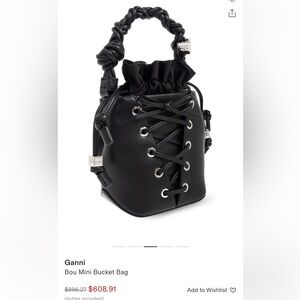 Ganni Black Lace-Up Mini Bag